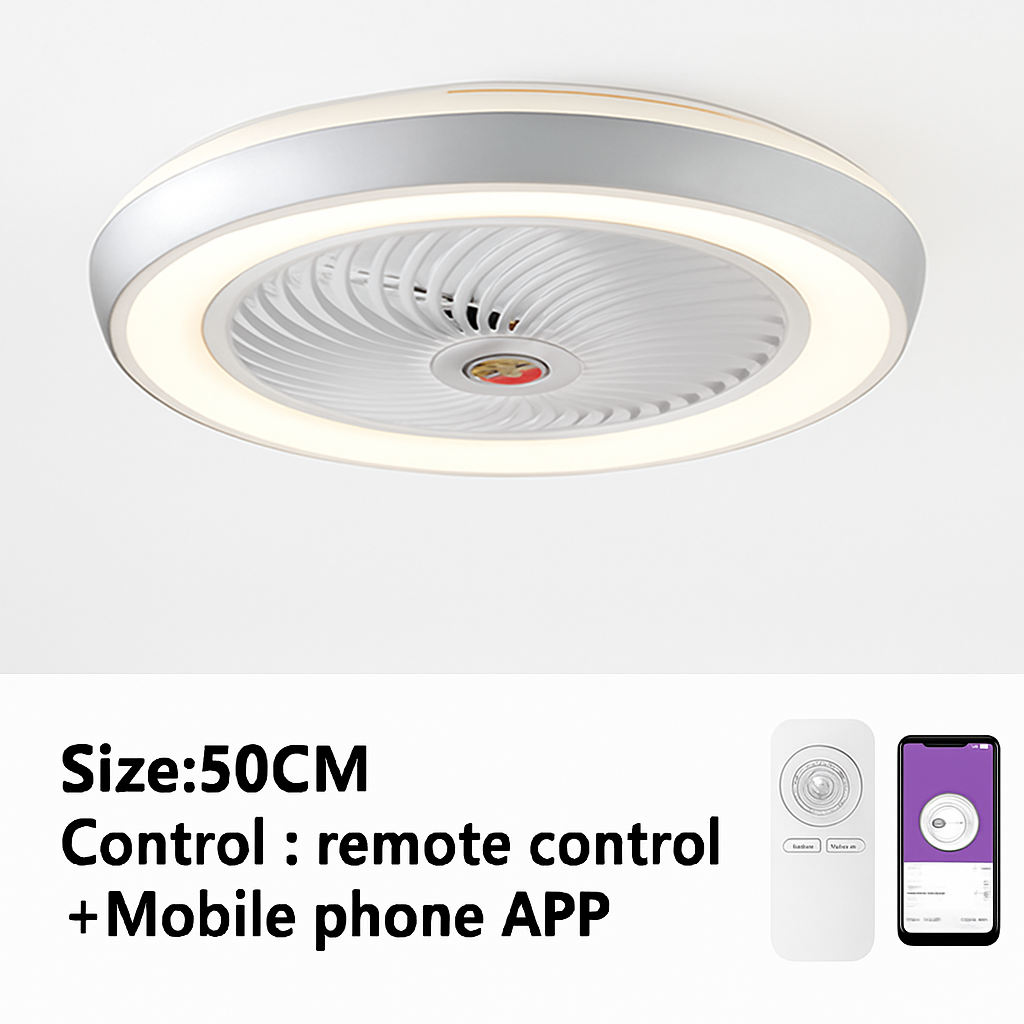 ventilateur de plafond intelligent bluetooth avec lumière télécommande - vue 13 sur 16