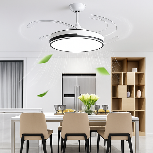 ventilateur de plafond invisible avec lumière lustre suspension ménage