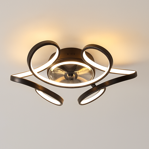 ventilateur de plafond led artpad avec lumière et télécommande - vue 14 sur 15