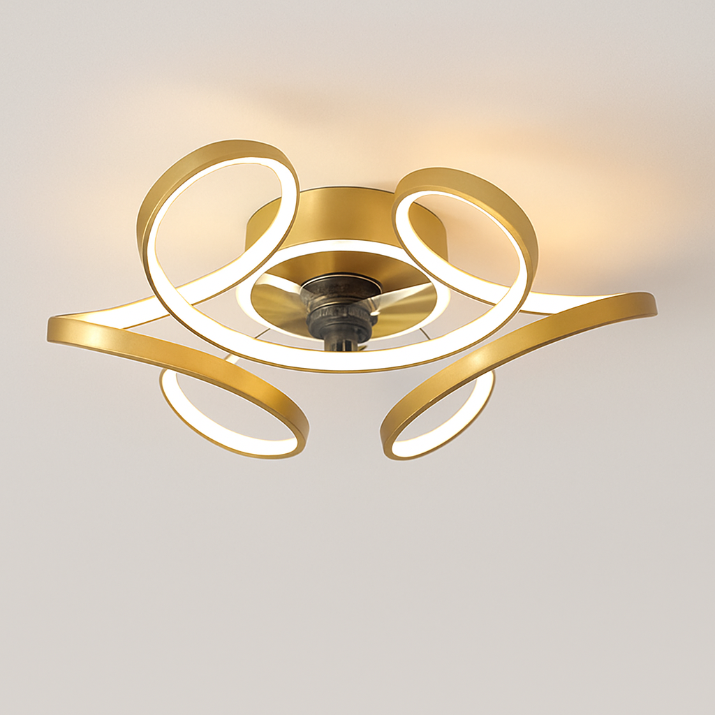 ventilateur de plafond led artpad avec lumière et télécommande - vue 14 sur 15