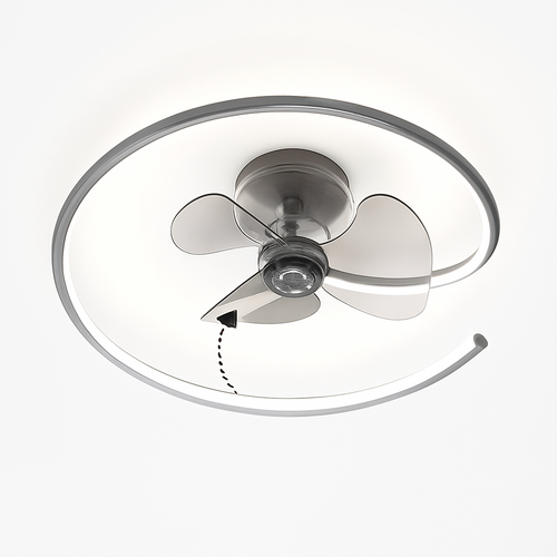 ventilateur de plafond led artpad avec lumière et télécommande - vue 5 sur 15