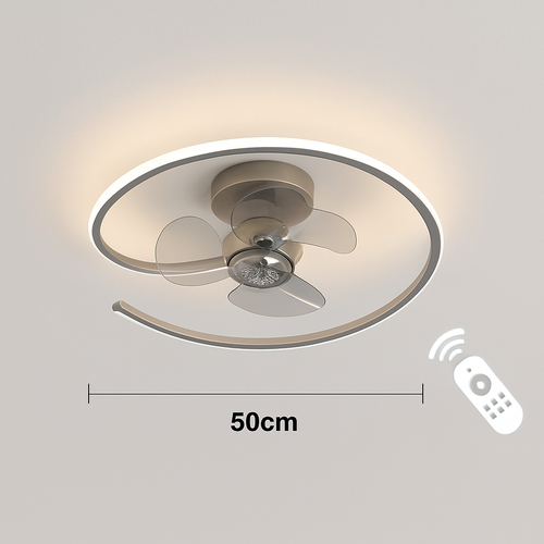 ventilateur de plafond led artpad avec lumière et télécommande - vue 9 sur 15