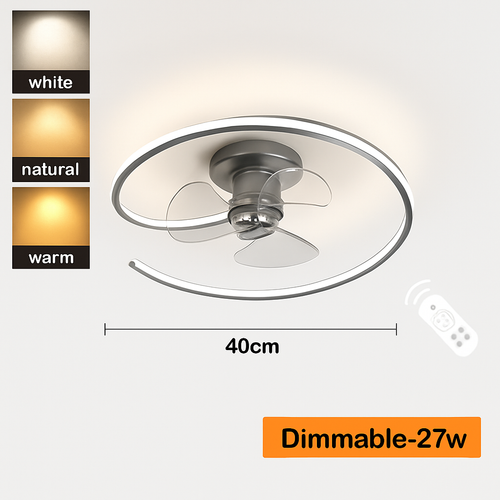 ventilateur de plafond led artpad avec lumière et télécommande - vue 10 sur 15