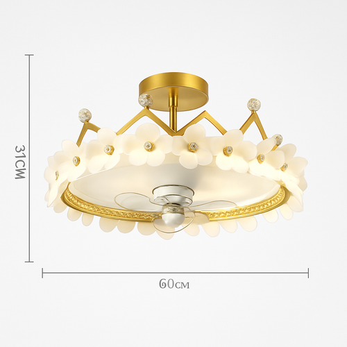 ventilateur de plafond led moderne avec télécommande et éclairage décoratif - vue 10 sur 9