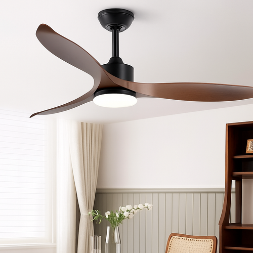 ventilateur de plafond led moderne avec télécommande et lumière - vue 2 sur 12