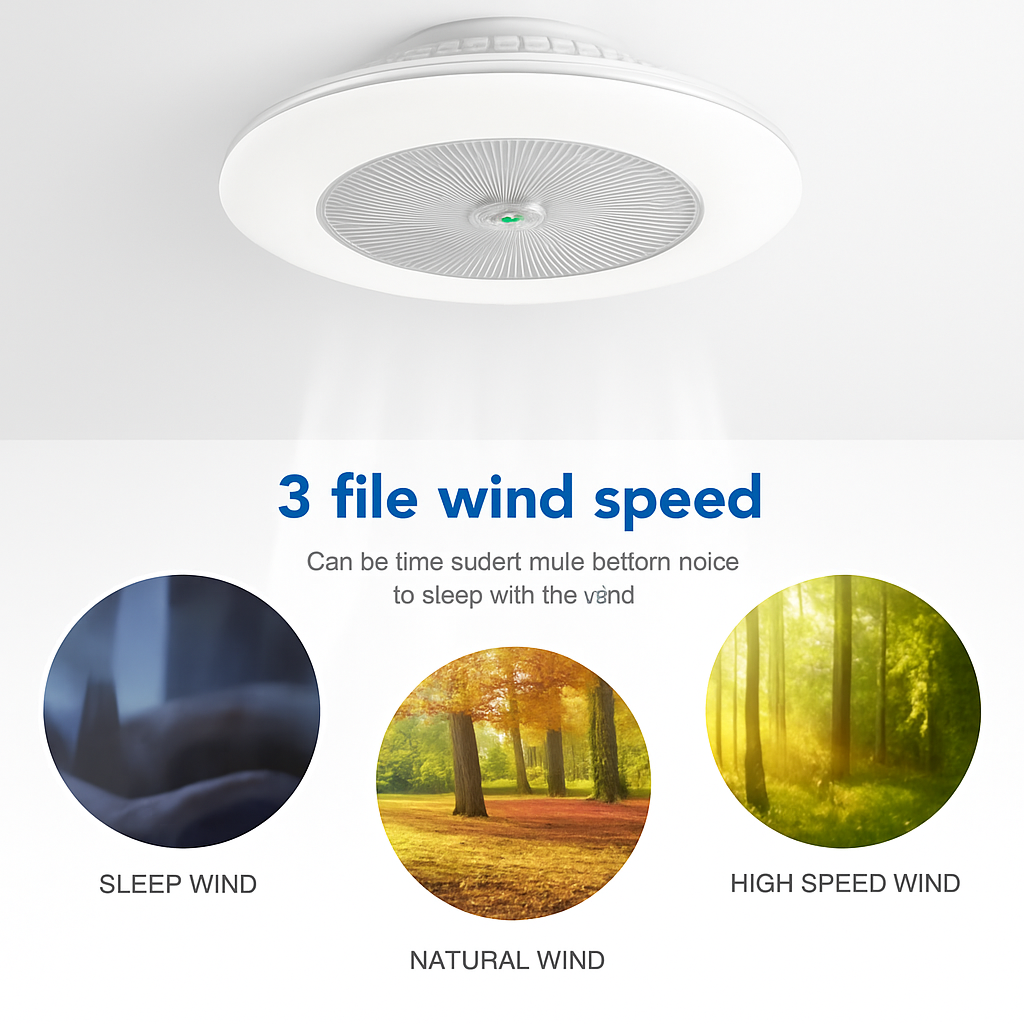 ventilateur de plafond led moderne avec télécommande et lustre