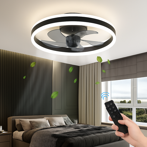 ventilateur de plafond led moderne télécommandé à 6 vitesses - vue 4 sur 4