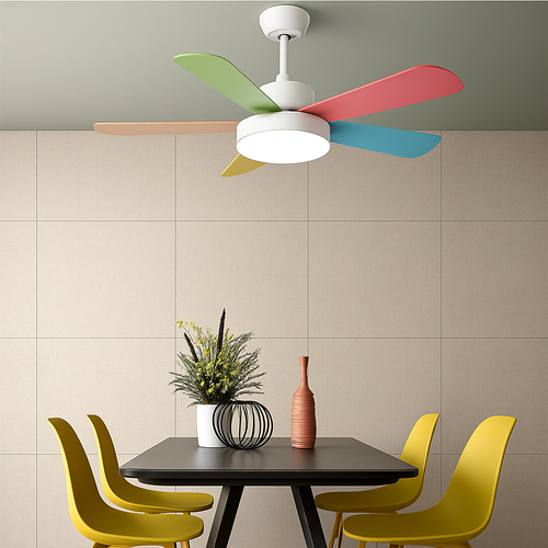 ventilateur de plafond led moderne télécommande intelligente trois couleurs - vue 3 sur 12