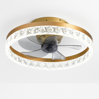 ventilateur de plafond minimaliste avec lumière cristal led télécommande