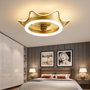 ventilateur de plafond minimaliste avec lumière cristal led télécommande