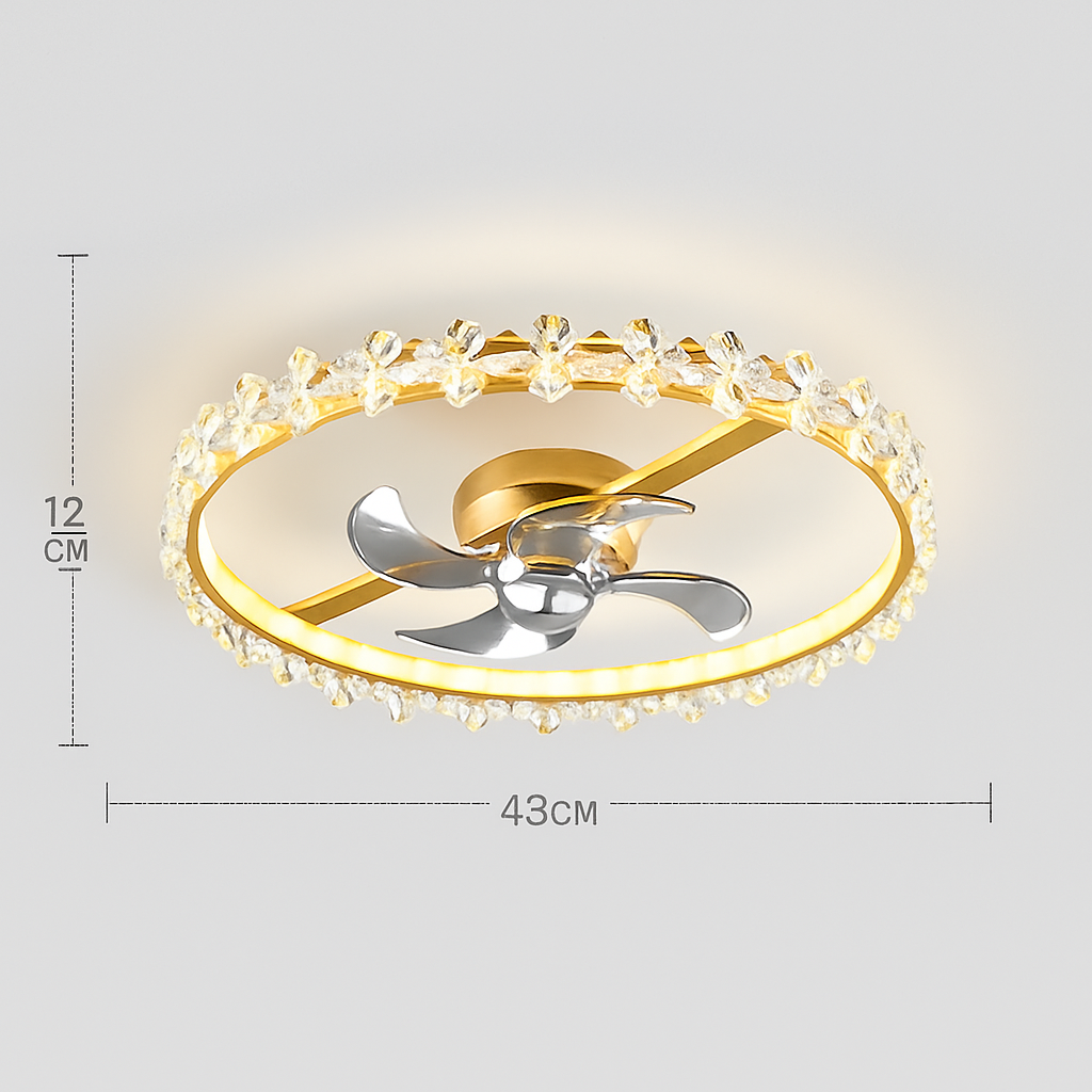 ventilateur de plafond moderne avec lumière et contrôle intelligent - vue 8 sur 9