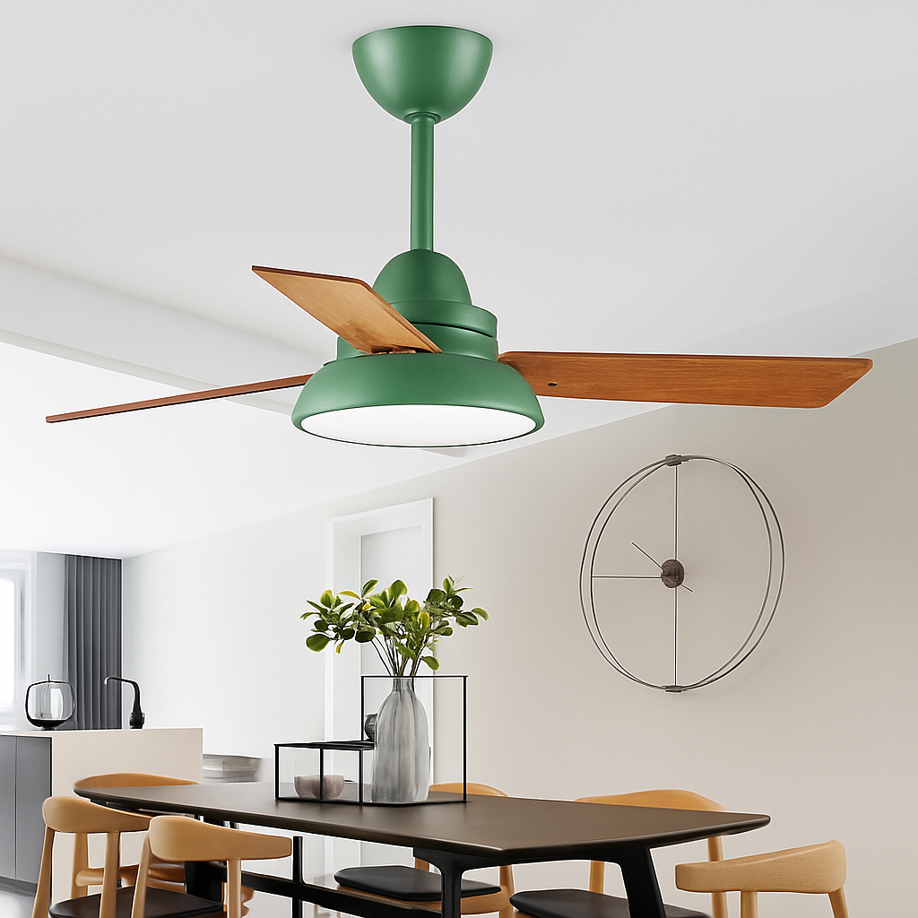 ventilateur de plafond moderne avec lumière et télécommande - vue 5 sur 6