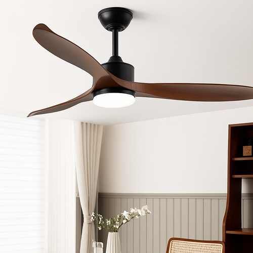 ventilateur de plafond moderne avec lumière led et télécommande - vue 2 sur 12