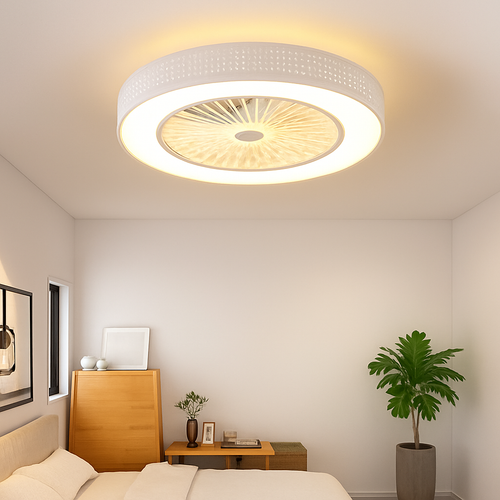 ventilateur de plafond moderne avec lumière led et télécommande - vue 4 sur 12