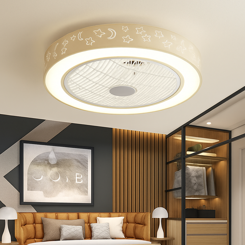 ventilateur de plafond moderne avec lumière led et télécommande - vue 6 sur 12