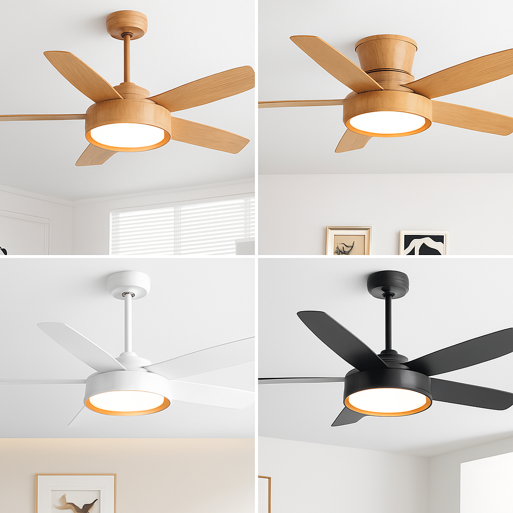 ventilateur de plafond moderne avec lumière pour l'été - vue 5 sur 9