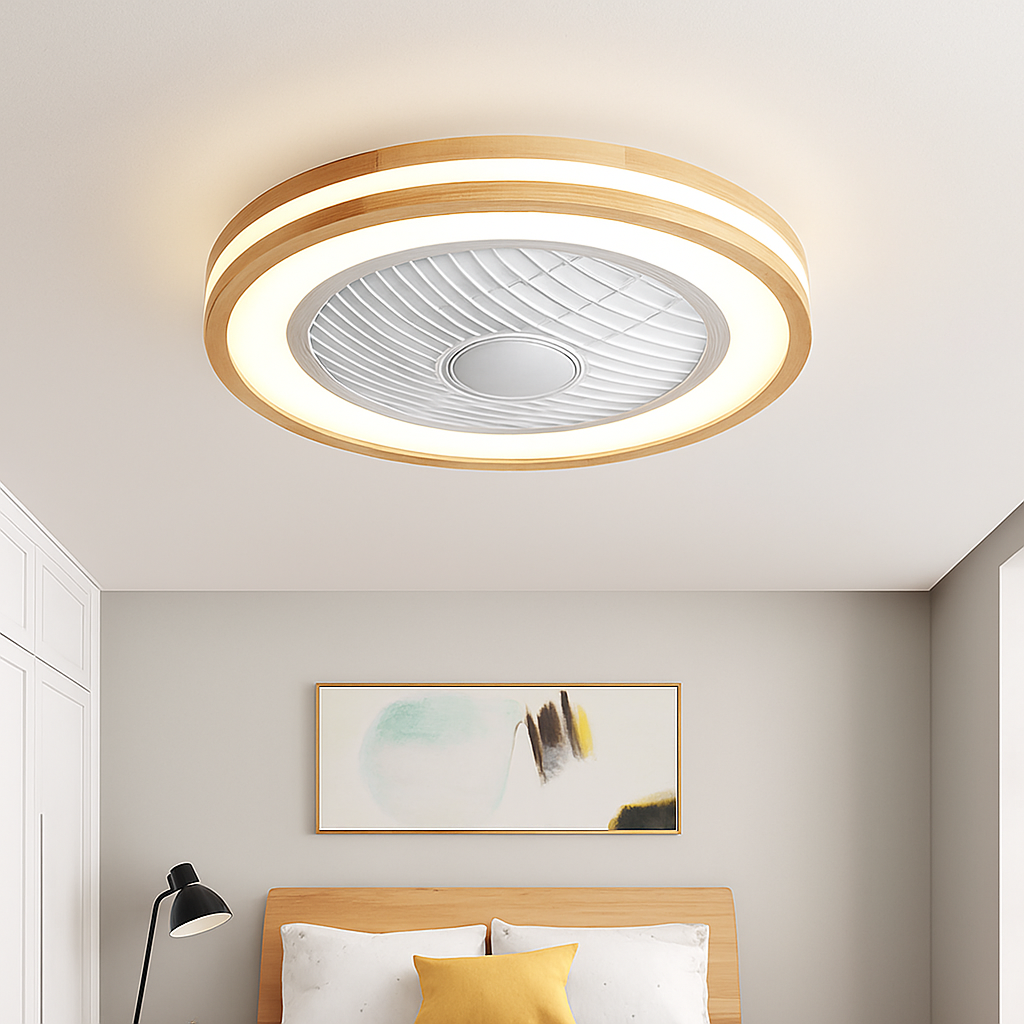 ventilateur de plafond moderne avec lumière télécommandé design élégant