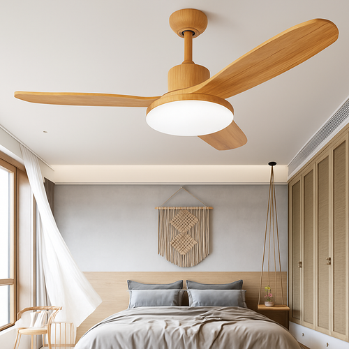 ventilateur de plafond moderne avec lumière télécommande et led modifiable - vue 2 sur 12