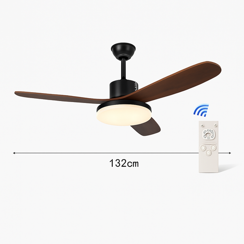 ventilateur de plafond moderne avec lumière télécommande et led modifiable - vue 13 sur 12