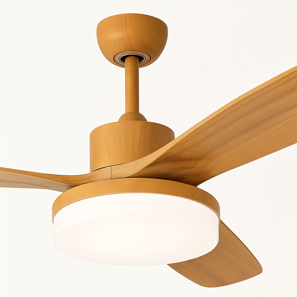 ventilateur de plafond moderne avec lumière télécommande et led modifiable - vue 5 sur 12