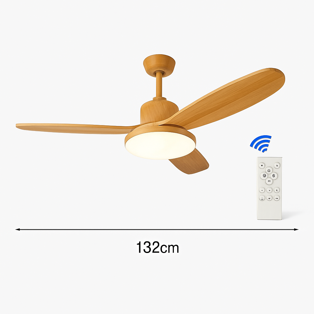 ventilateur de plafond moderne avec lumière télécommande et led modifiable - vue 10 sur 12