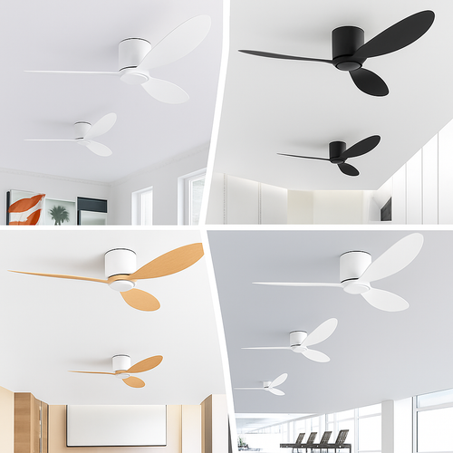 ventilateur de plafond moderne avec télécommande sans lumière - vue 3 sur 8