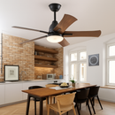ventilateur de plafond moderne en bois avec télécommande et lumière