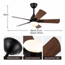 ventilateur de plafond moderne en bois avec télécommande et lumière