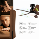 ventilateur de plafond moderne en bois avec télécommande et lumière