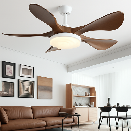 ventilateur de plafond moderne led avec lampe muet pour salon et restaurant - vue 2 sur 11