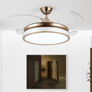 ventilateur de plafond moderne led intelligent avec 4 pales rétractables