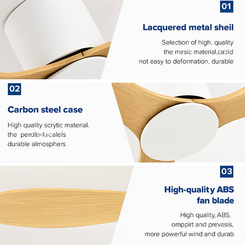 ventilateur de plafond moderne led 6 vitesses avec télécommande - vue 4 sur 12