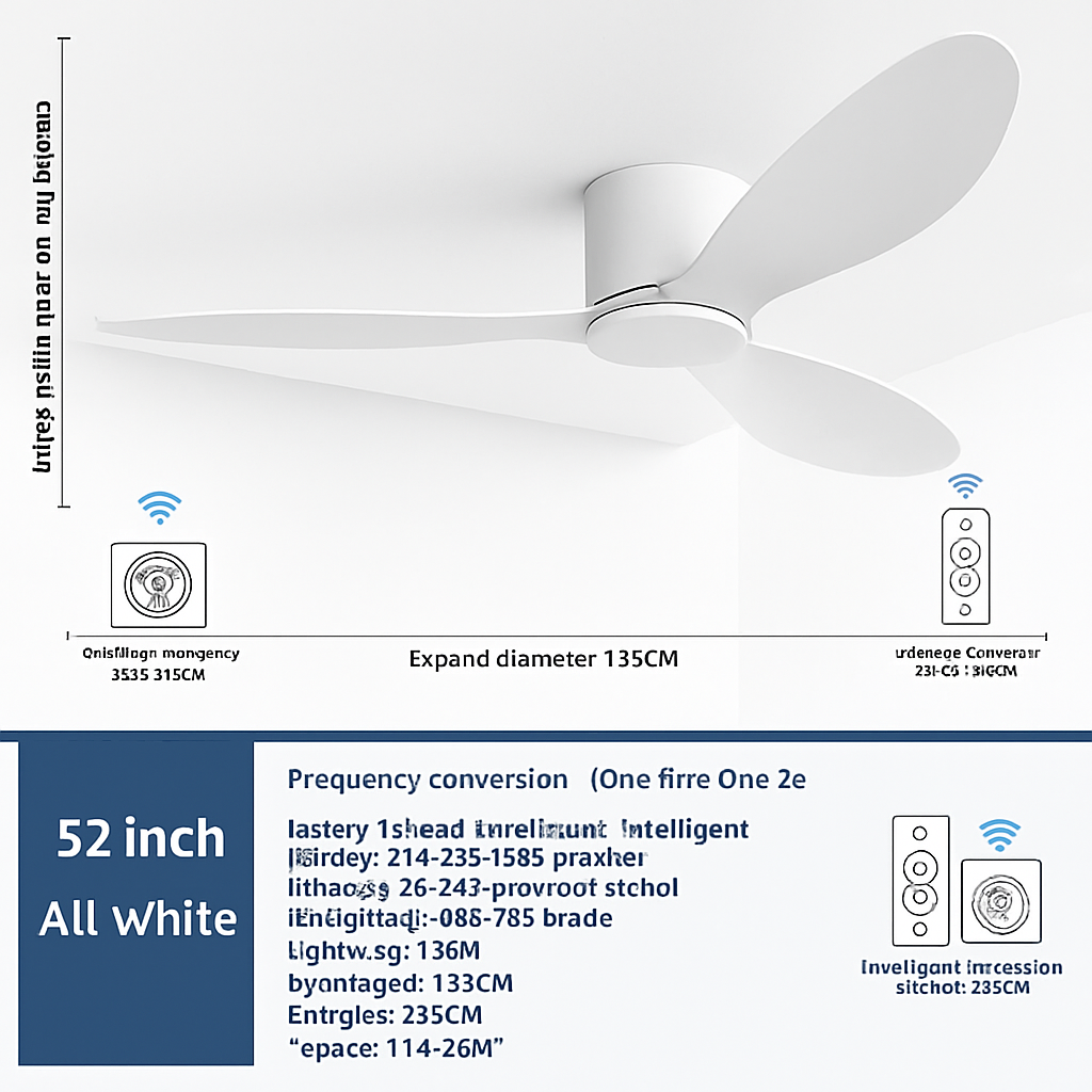 ventilateur de plafond moderne à led télécommande 6 vitesses éclairage intégré - vue 10 sur 17