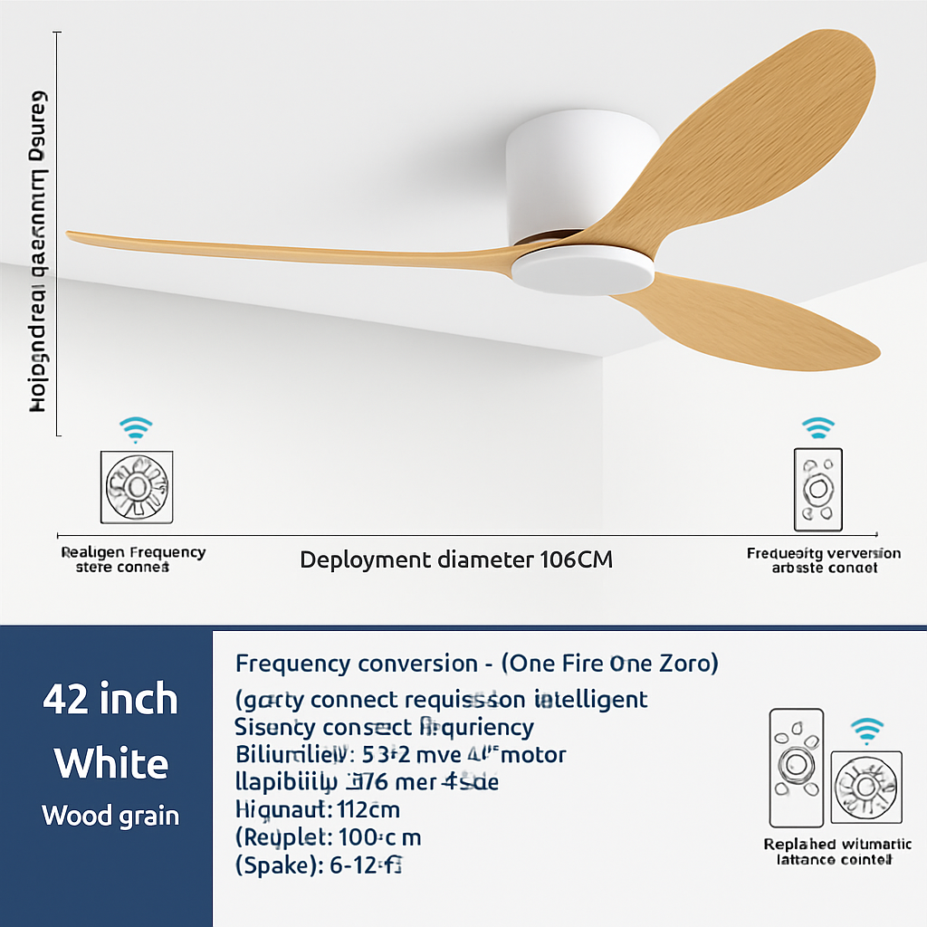 ventilateur de plafond moderne à led télécommande 6 vitesses éclairage intégré - vue 11 sur 17