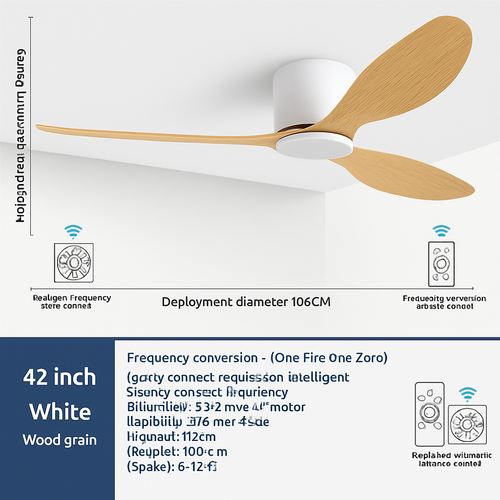 ventilateur de plafond moderne à led télécommande 6 vitesses éclairage intégré - vue 12 sur 17