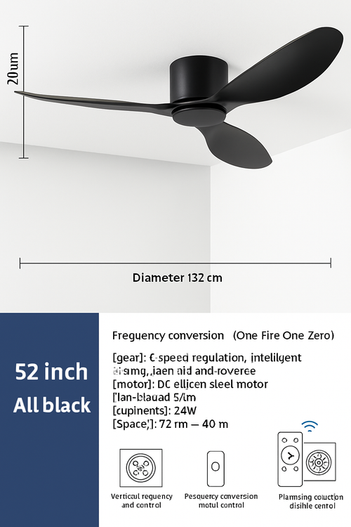 ventilateur de plafond moderne à led télécommande 6 vitesses éclairage intégré - vue 18 sur 17