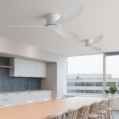 ventilateur de plafond moderne à led télécommande 6 vitesses éclairage intégré - vue 4 sur 17