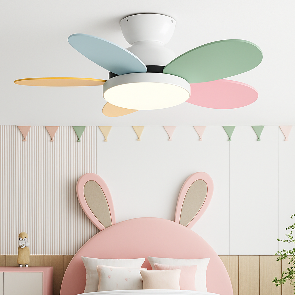 ventilateur de plafond moderne pour enfants avec lumière et contrôle
