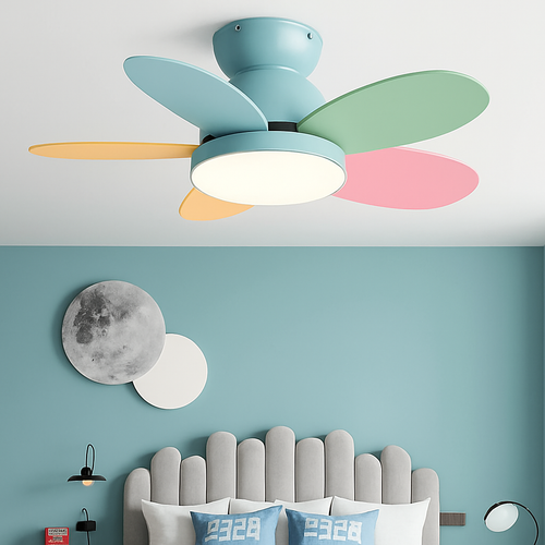 ventilateur de plafond moderne pour enfants avec lumière et contrôle - vue 4 sur 10