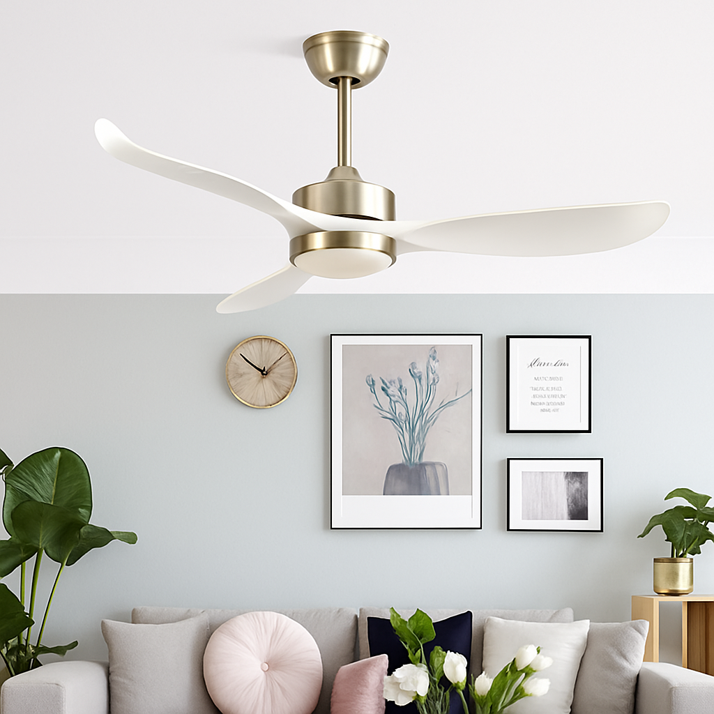 ventilateur de plafond moderne sans lumière télécommande design élégant - vue 3 sur 6