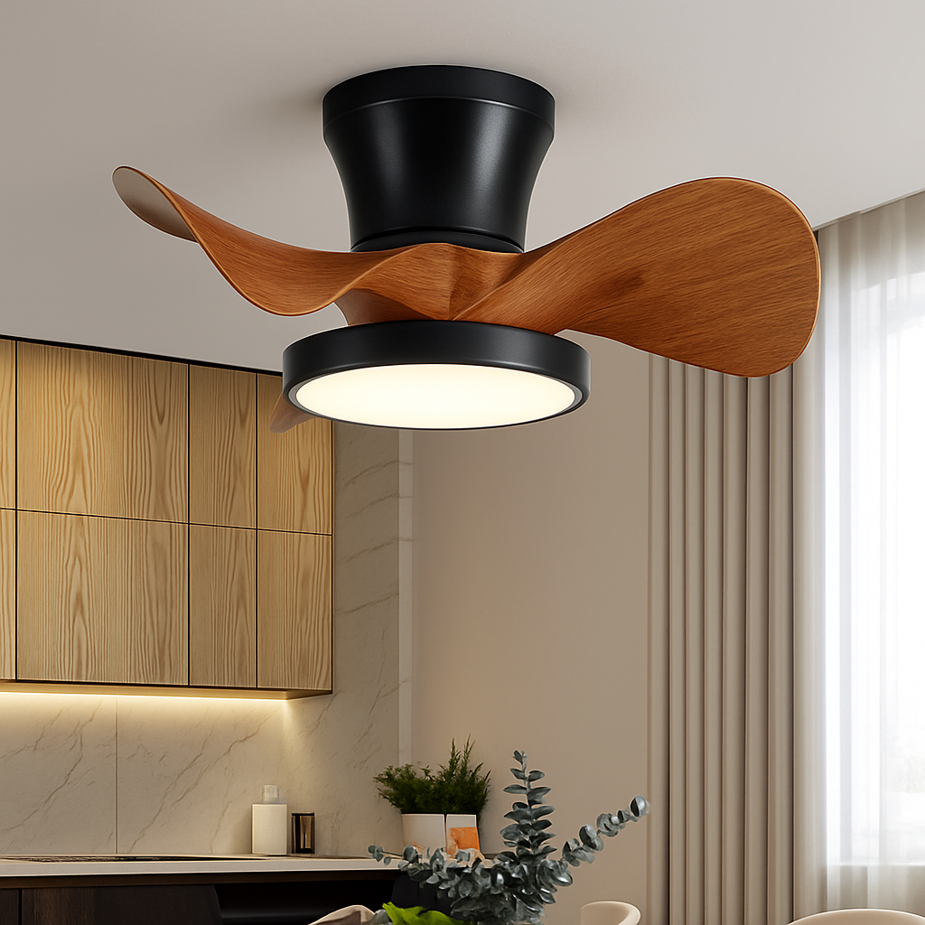 ventilateur de plafond moderne silencieux avec lumière led et télécommande