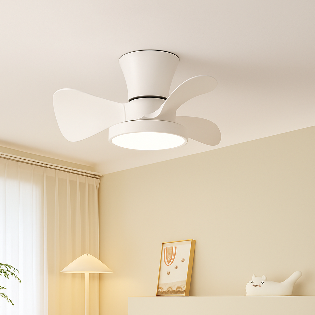 ventilateur de plafond moderne silencieux avec lumière led et télécommande - vue 3 sur 9