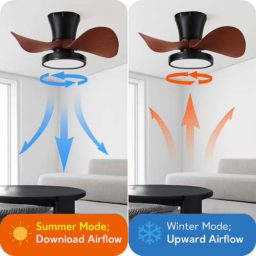 ventilateur de plafond moderne silencieux avec lumière led et télécommande - vue 6 sur 9