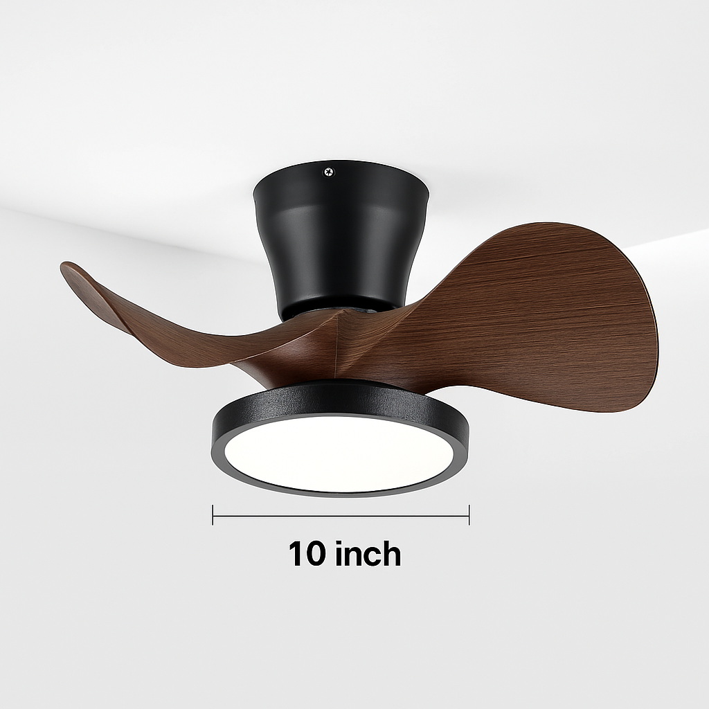 ventilateur de plafond moderne silencieux avec lumière led et télécommande - vue 6 sur 9