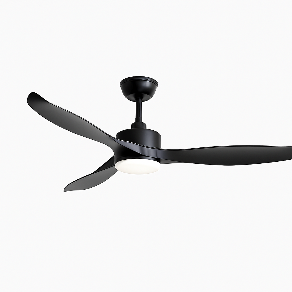 ventilateur de plafond moderne simple en pur cuivre avec lumière led