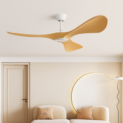 ventilateur de plafond moderne à trois pales avec lumière et télécommande - vue 4 sur 11