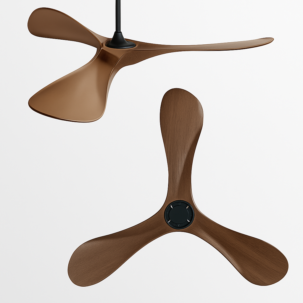 ventilateur de plafond moderne à trois pales avec lumière et télécommande - vue 5 sur 11