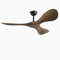 ventilateur de plafond moderne à trois pales avec lumière et télécommande