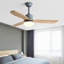ventilateur de plafond nordique à lumière télécommandée en bois et métal