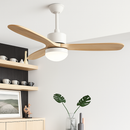 ventilateur de plafond nordique à lumière télécommandée en bois et métal